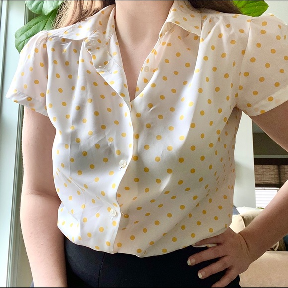 VINTAGE || POLKA DOT BLOUSE - Picture 2 of 7